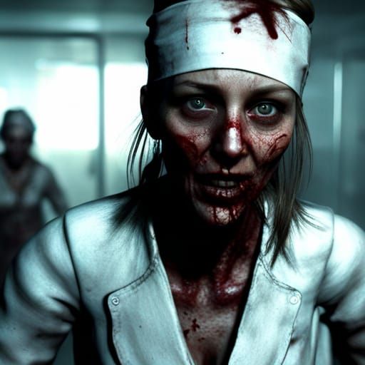 Haunted Zombie Nurses in Sinister 3D Detail