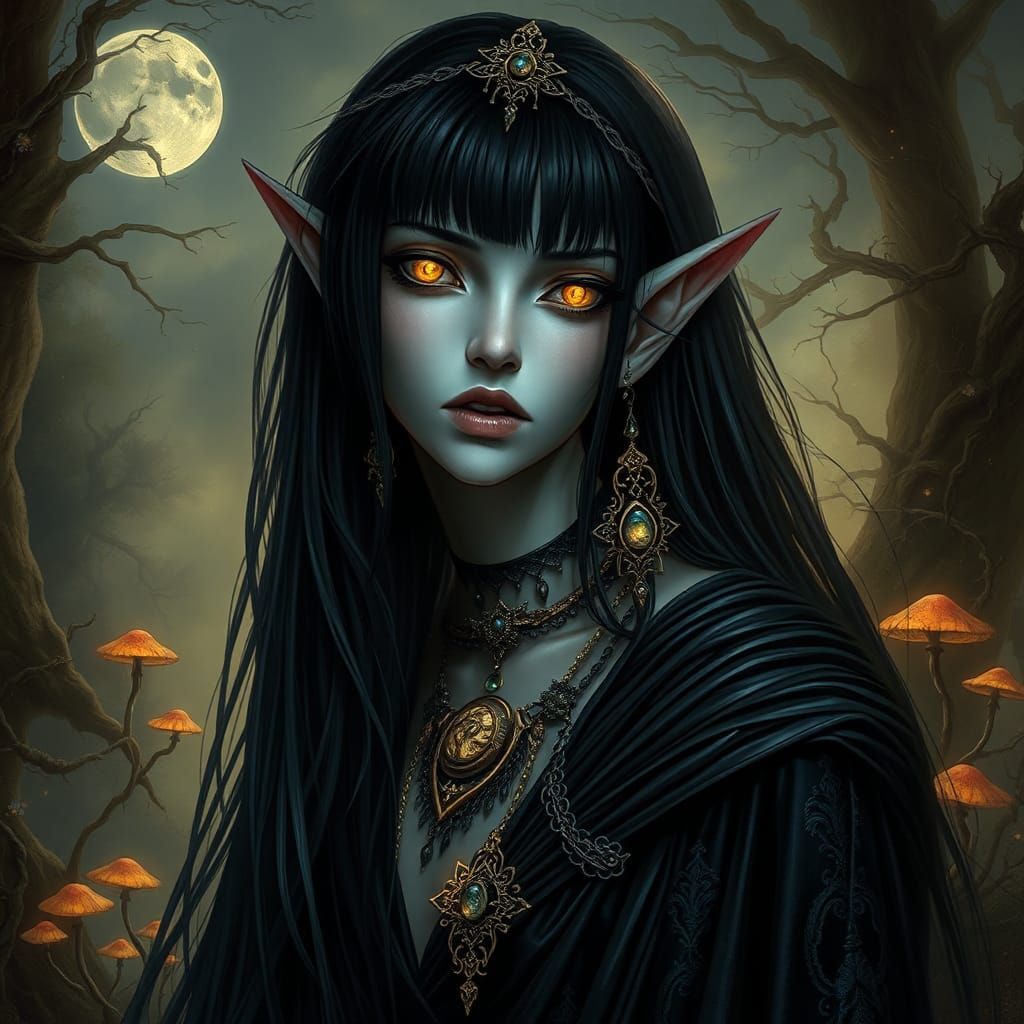 Ethereal Elf Oracle in Dreamlike Fantasy Landscape