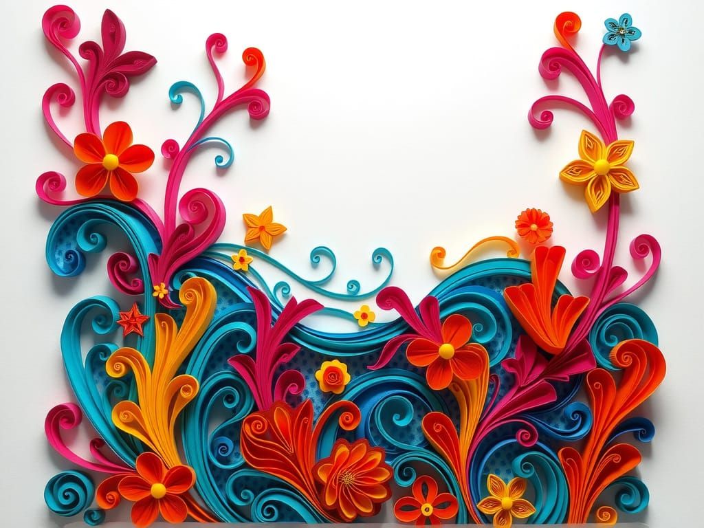 Vibrant Paper Quilling Under-the-Sea Artwork