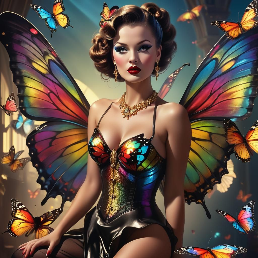 Femme Fatale Pin-Up in Opulent Fantasy Style