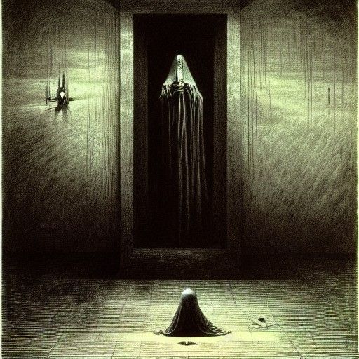 Sinister Horror Scene in Gothic Style