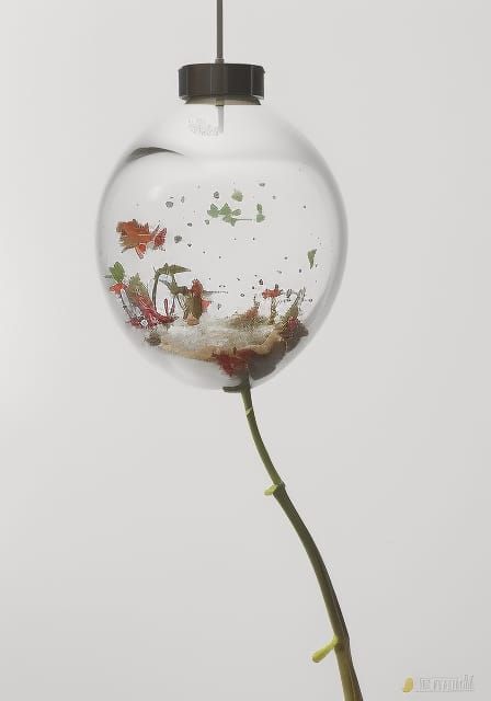 Globes of Four Seasons: Dark Fantasy Digital Art