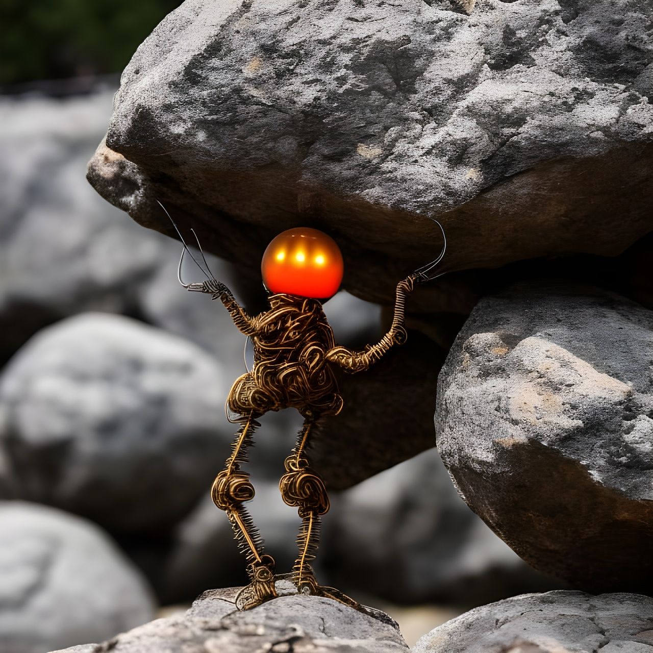 Courageous Rock Warrior in Living Wire