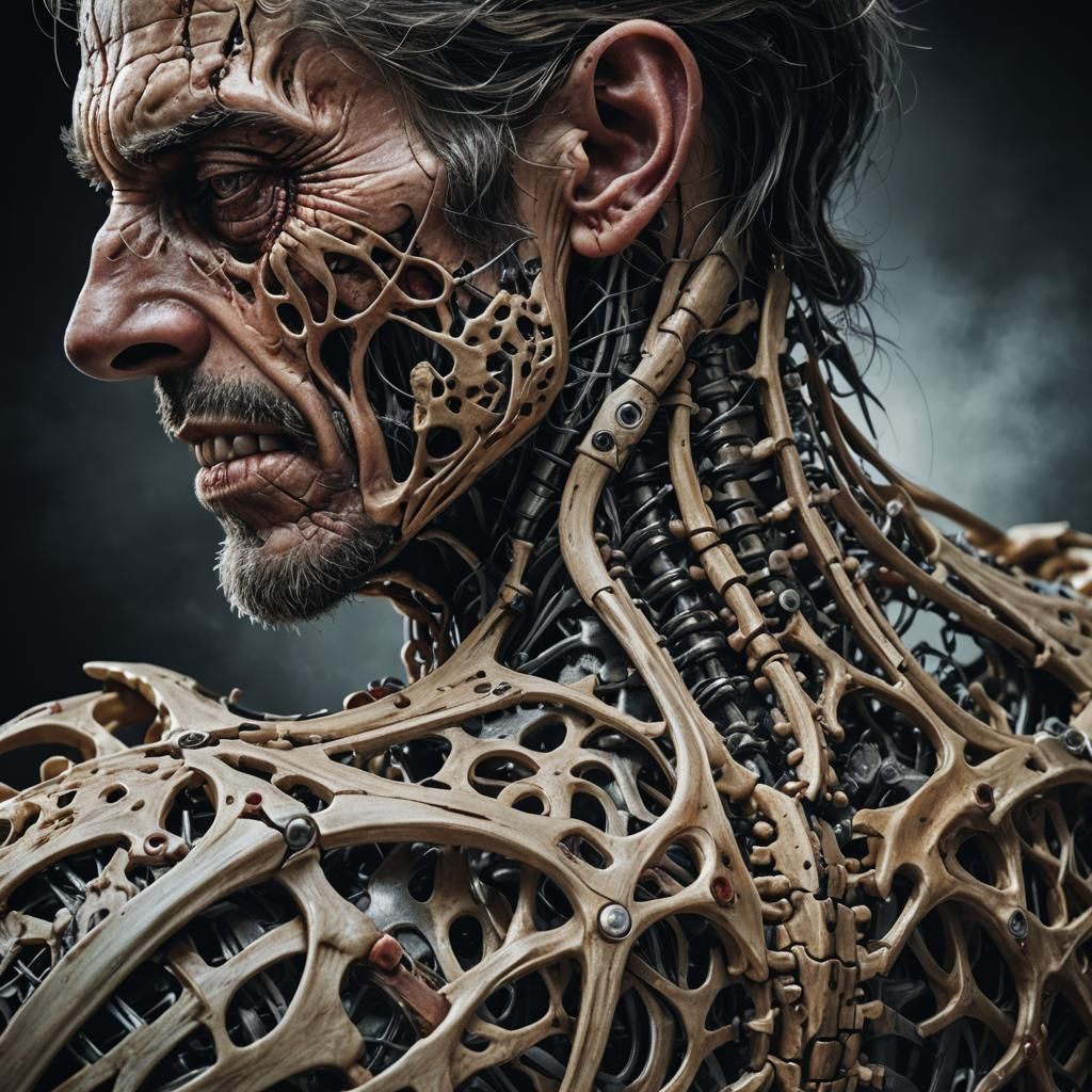 Hyperrealistic Neck Pain Close-Up in HDR