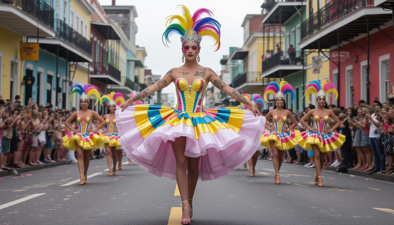 Surreal Carnival Dancer in a Metamorphic Style