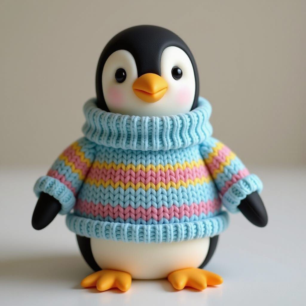 Play Dough Penguin in Sweater