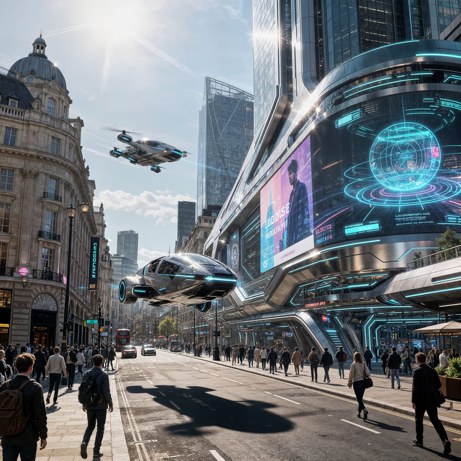 London in 2100: A Photorealistic Future Street Scene