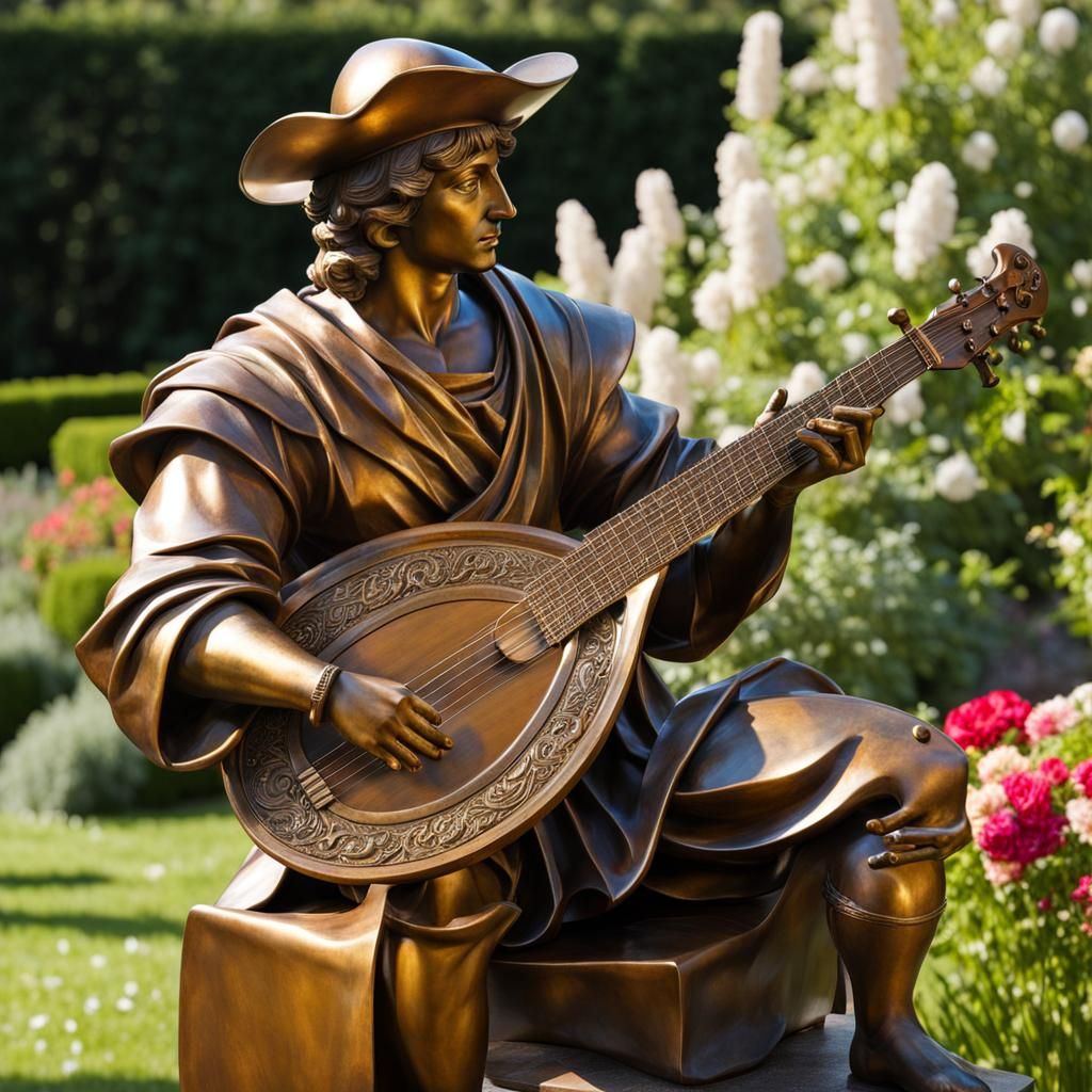 Lute Player in the Style of Donatello 240104A