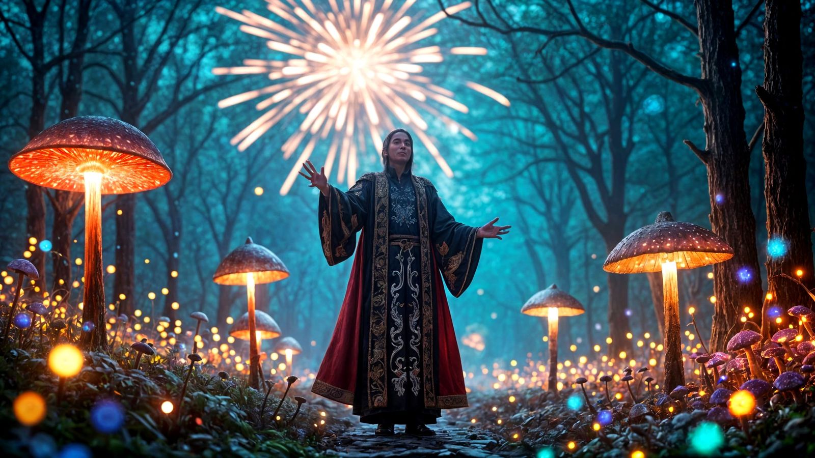 Magical Fireworks Display by Master Wizard