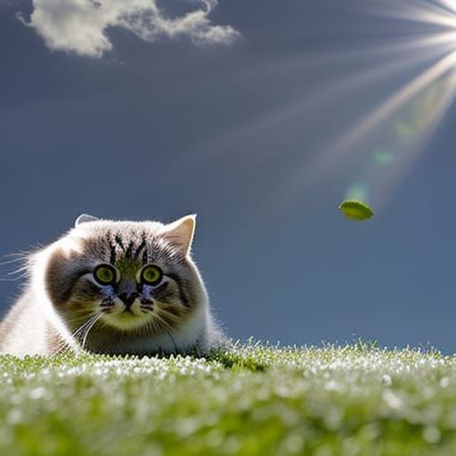 a cat eating a kiwi cupcake