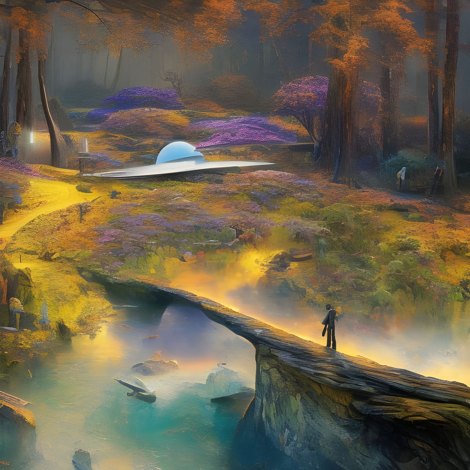 Abstract Surrealism with Magical Light Effects