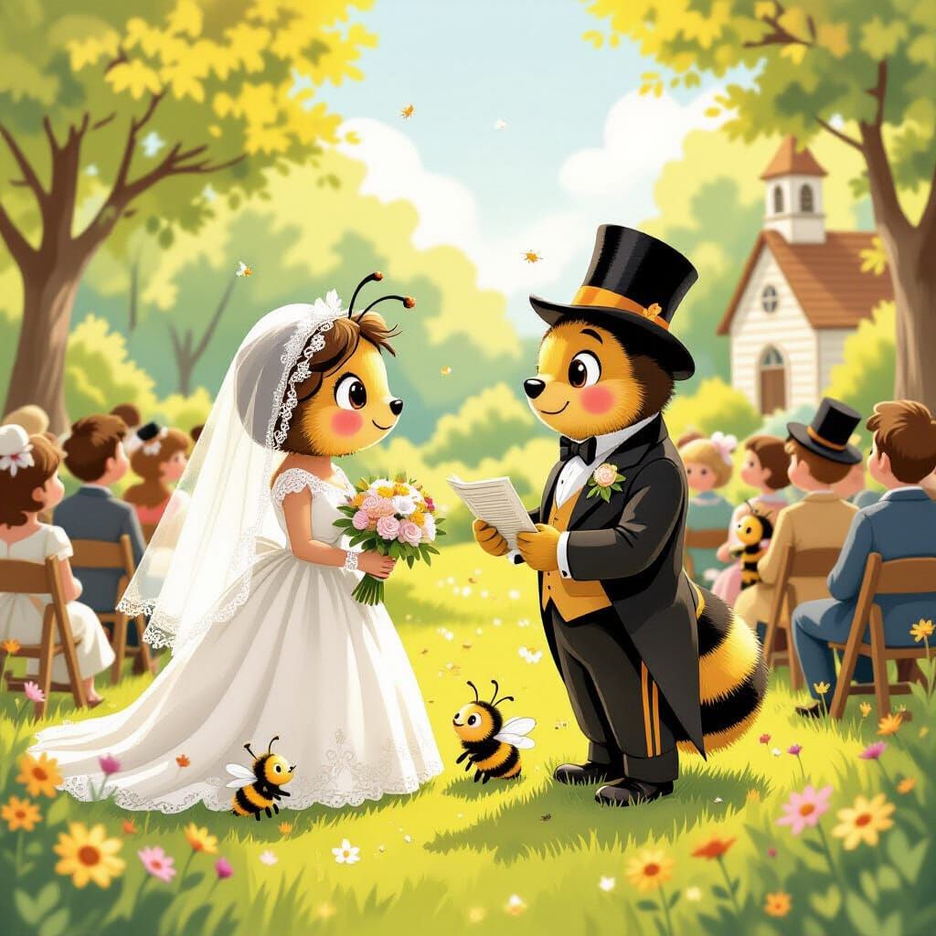 Whimsical Bumblebee Wedding in Beatrix Potter Style