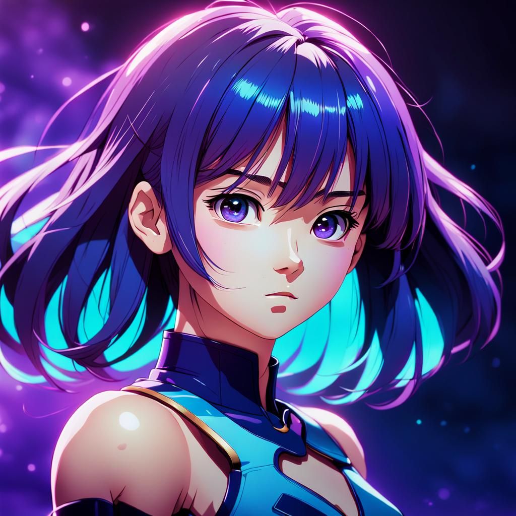 Cool Shapely Female Character in Manga Anime Style