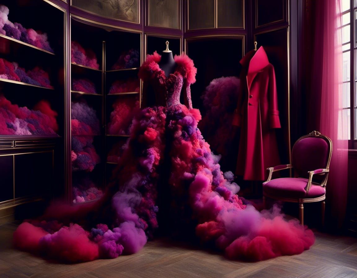 Designer Coat of Colored Smoke in Glamorous Closet