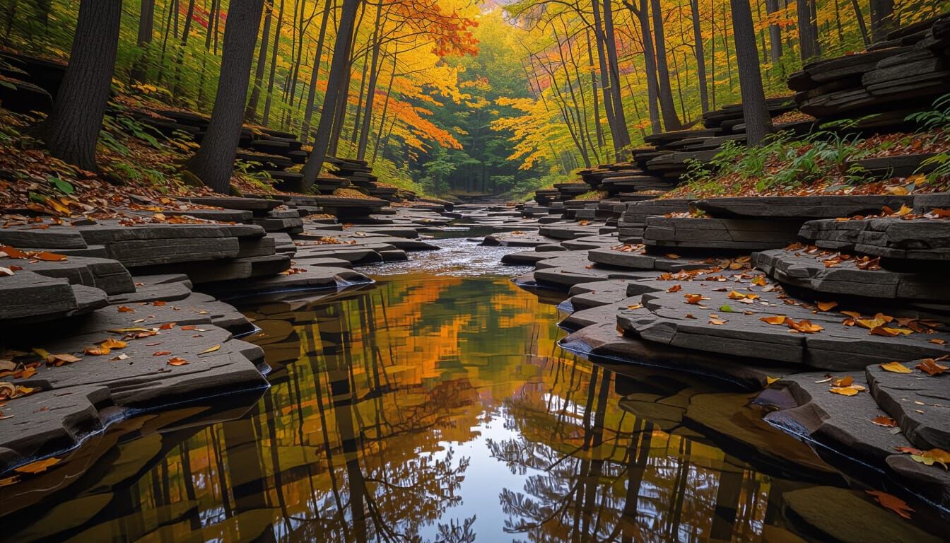 Reflections on Riverstone Creek in Autumn
