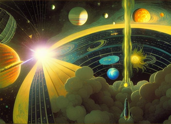 Surreal Space Debris Orbits with God Rays