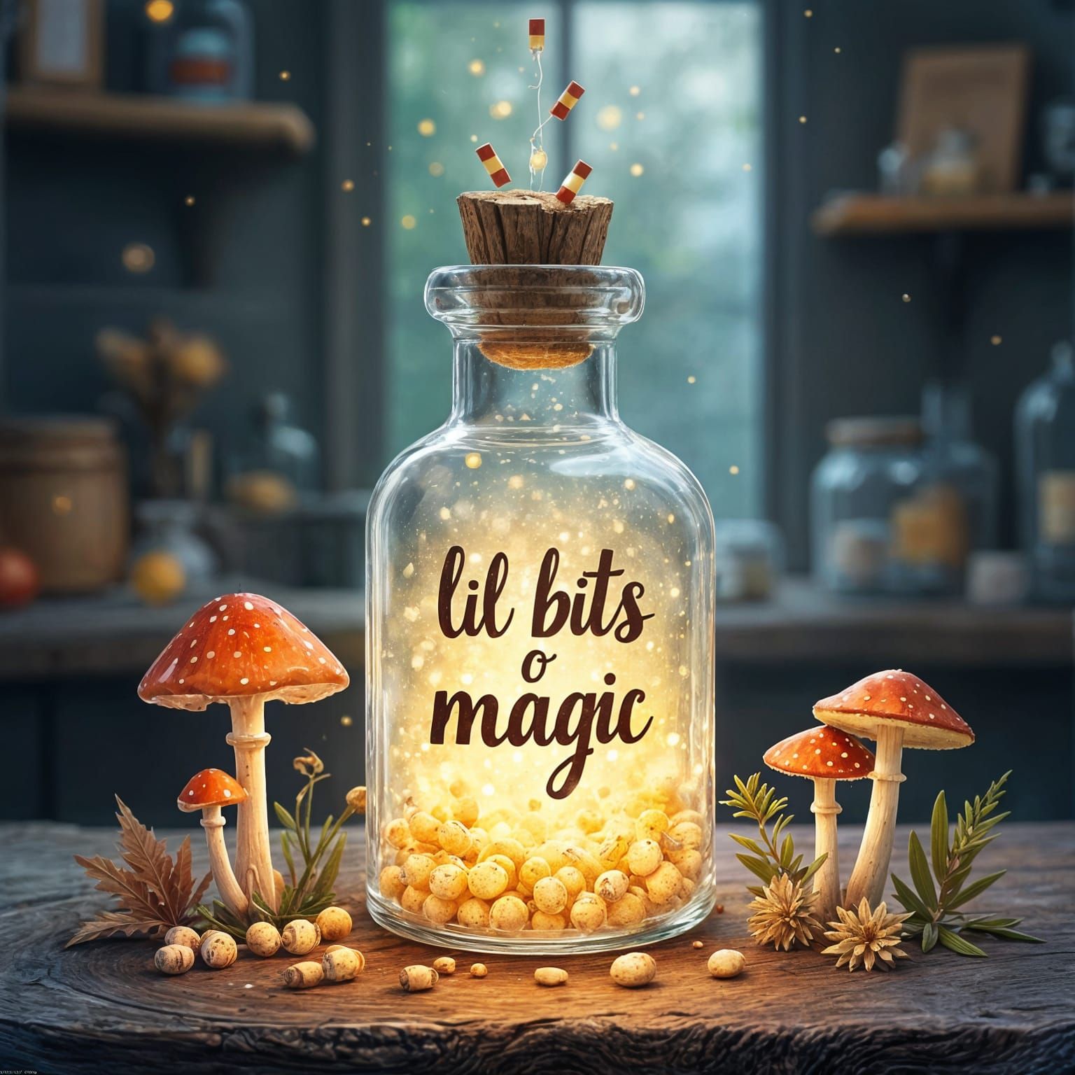 Whimsical Apothecary Scene with Magical Ingredients