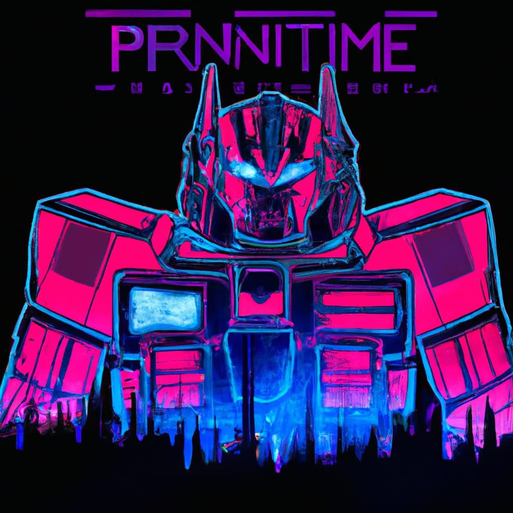 Optimus Prime in Cyberpunk 2099 Retro Style