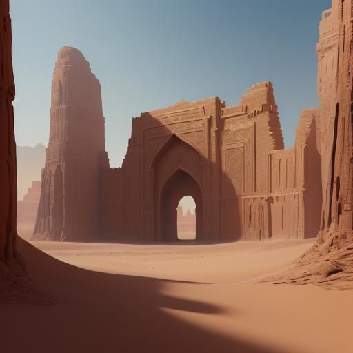 Arabian Desert Gate in Detailed Matte Painting