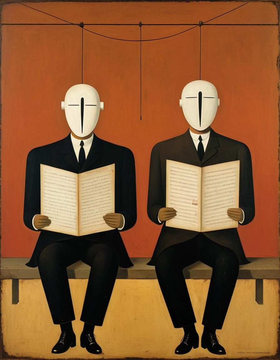 Lovers' Yearning in Oskar Schlemmer Style