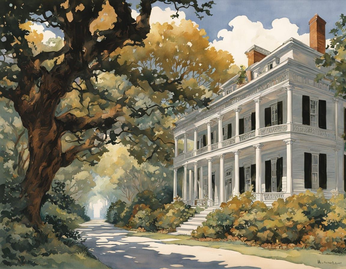 Southern Belle Strolls a Georgia Estate