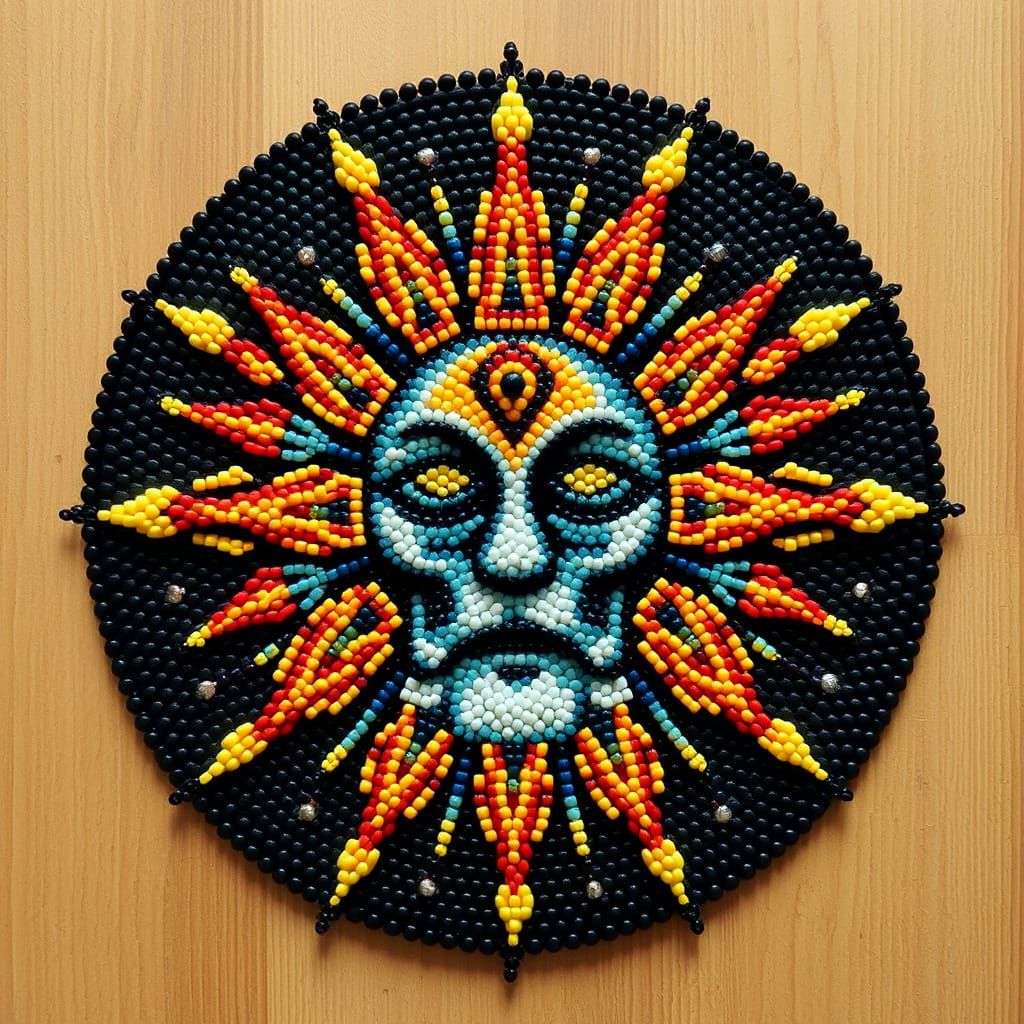 Beaded 3D Portrait of Friend and Sun God