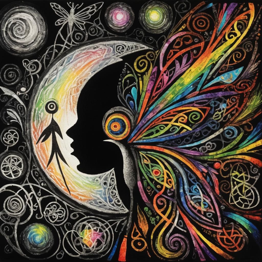 Psychedelic Snail in Celtic Knotwork Cityscape