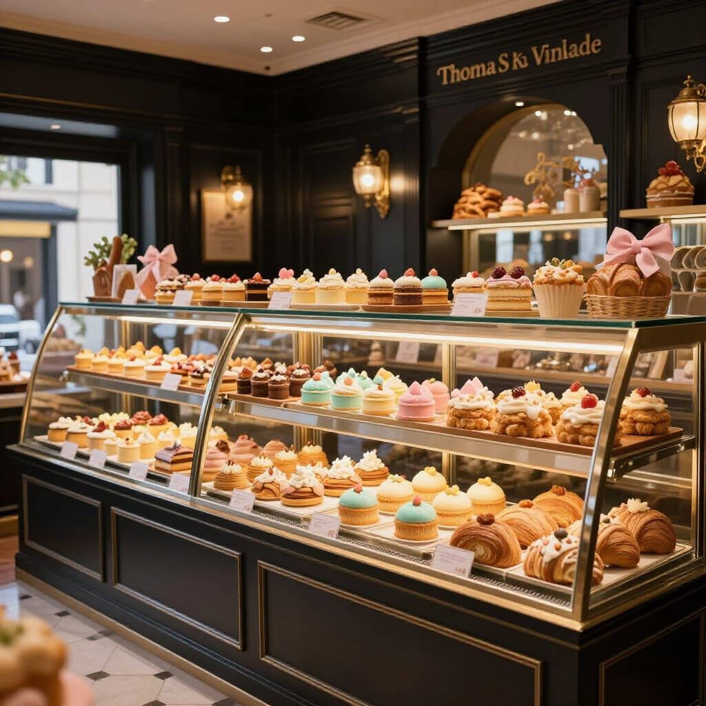 Whimsical Bakery Interior with Pastel Accents