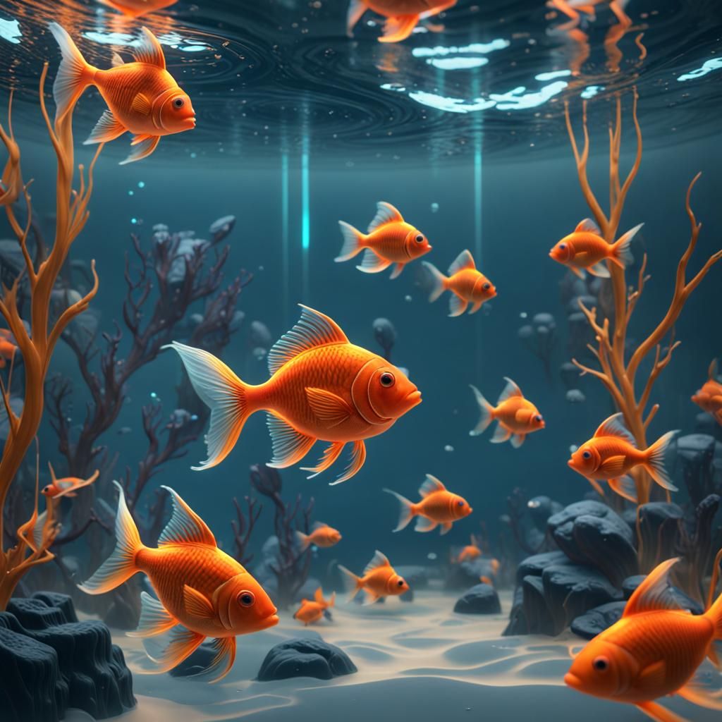 Orange Glass Fish in Detailed Matte Painting