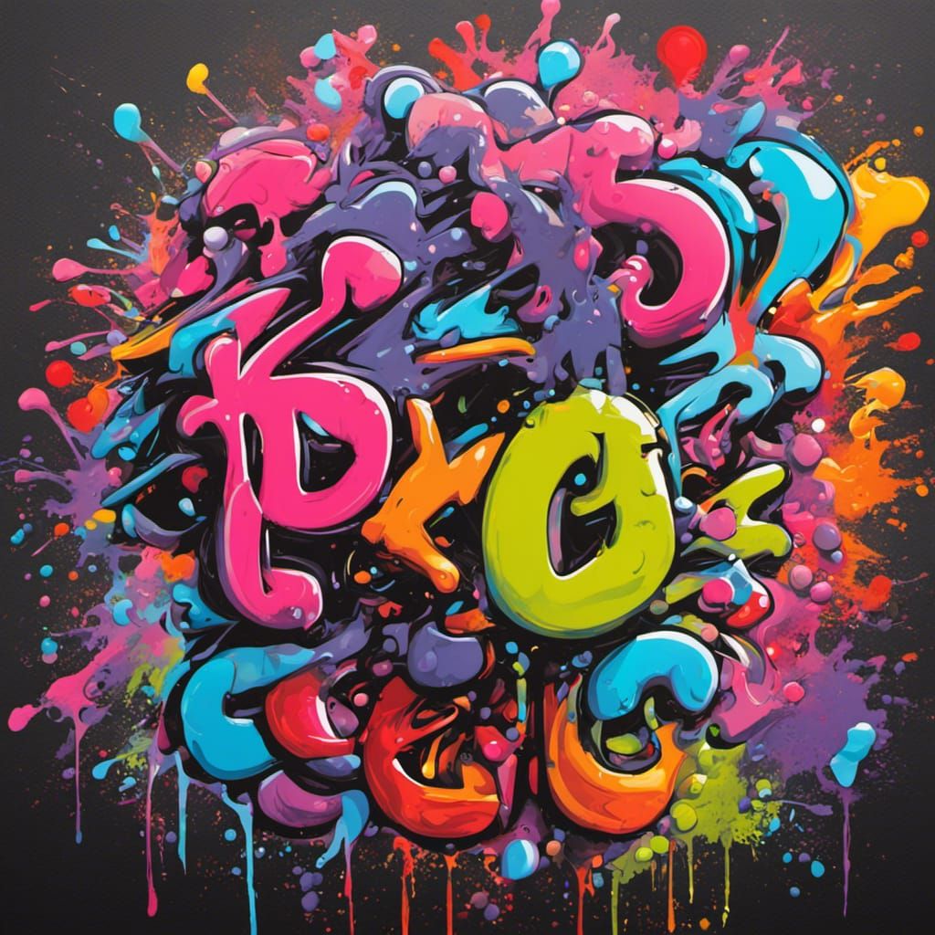 Colorful Polychromatic Graffiti Pop Art in Street Style