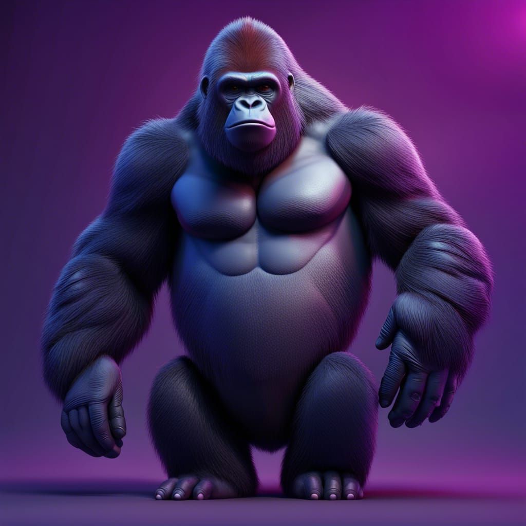 Gorilla Concept Art in 3D Digital Style