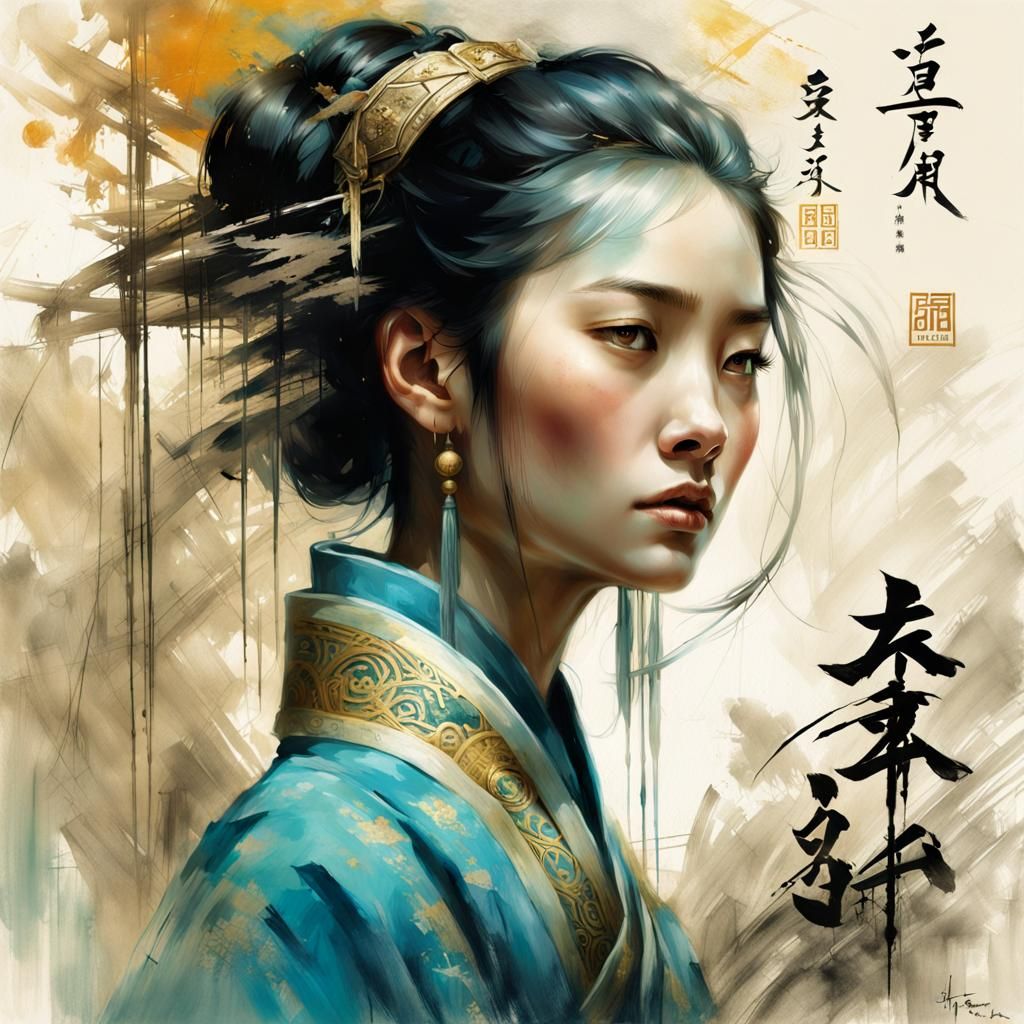 Hanfu Maid Calligraphy