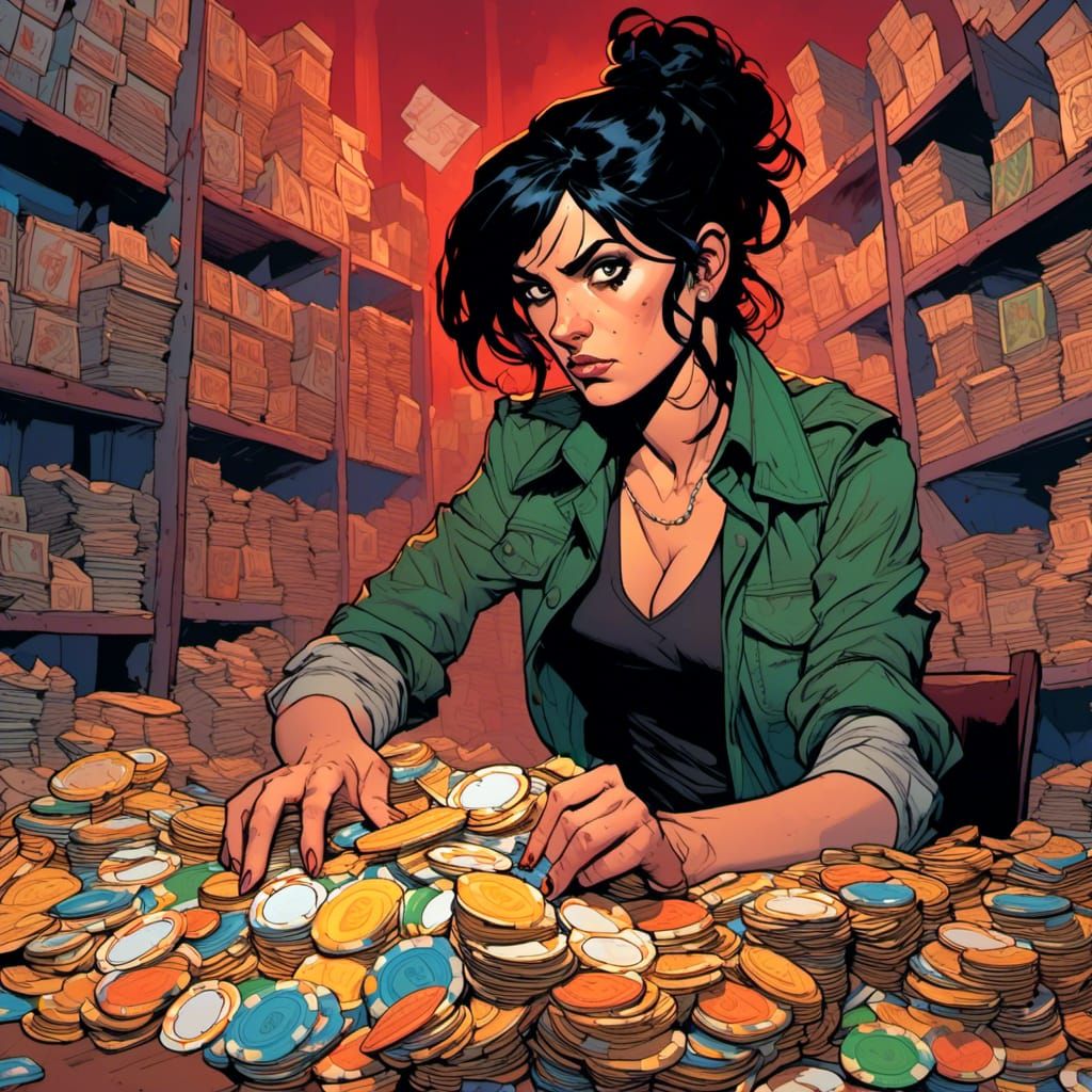 Intense Comic Portrait of a Vigilante Con Artist