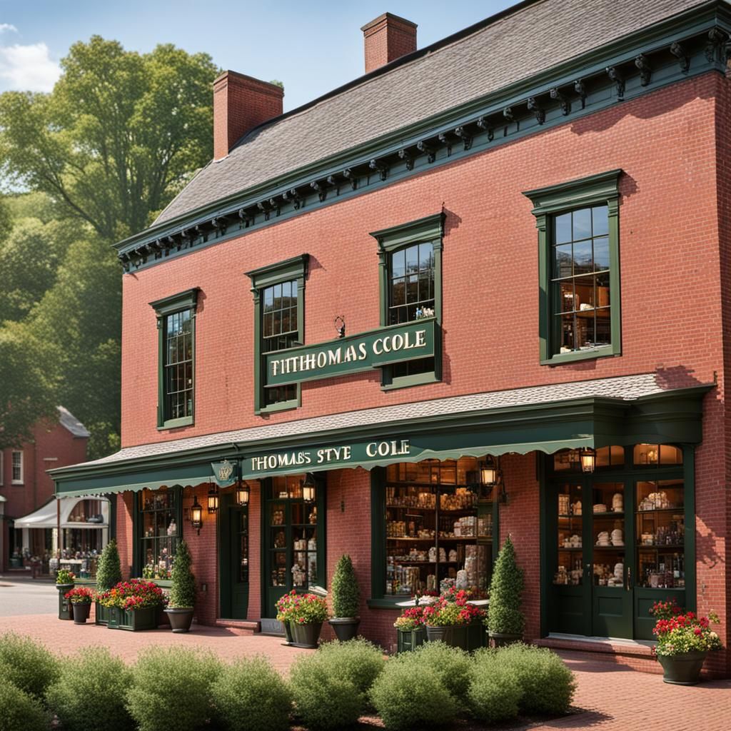 A picturesque shopping mall in 1700s Fairfax, Virginia,