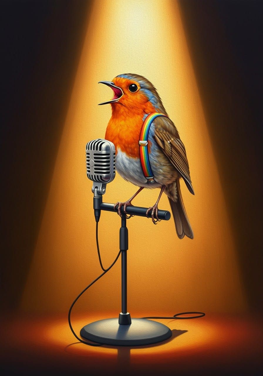 Robin Comedian in Pop Art Style