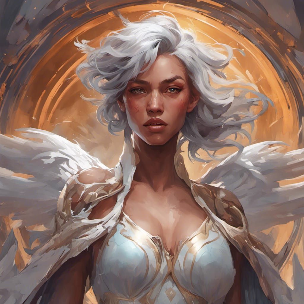 Angelic Warrior Portrait in Hyperdetailed Style