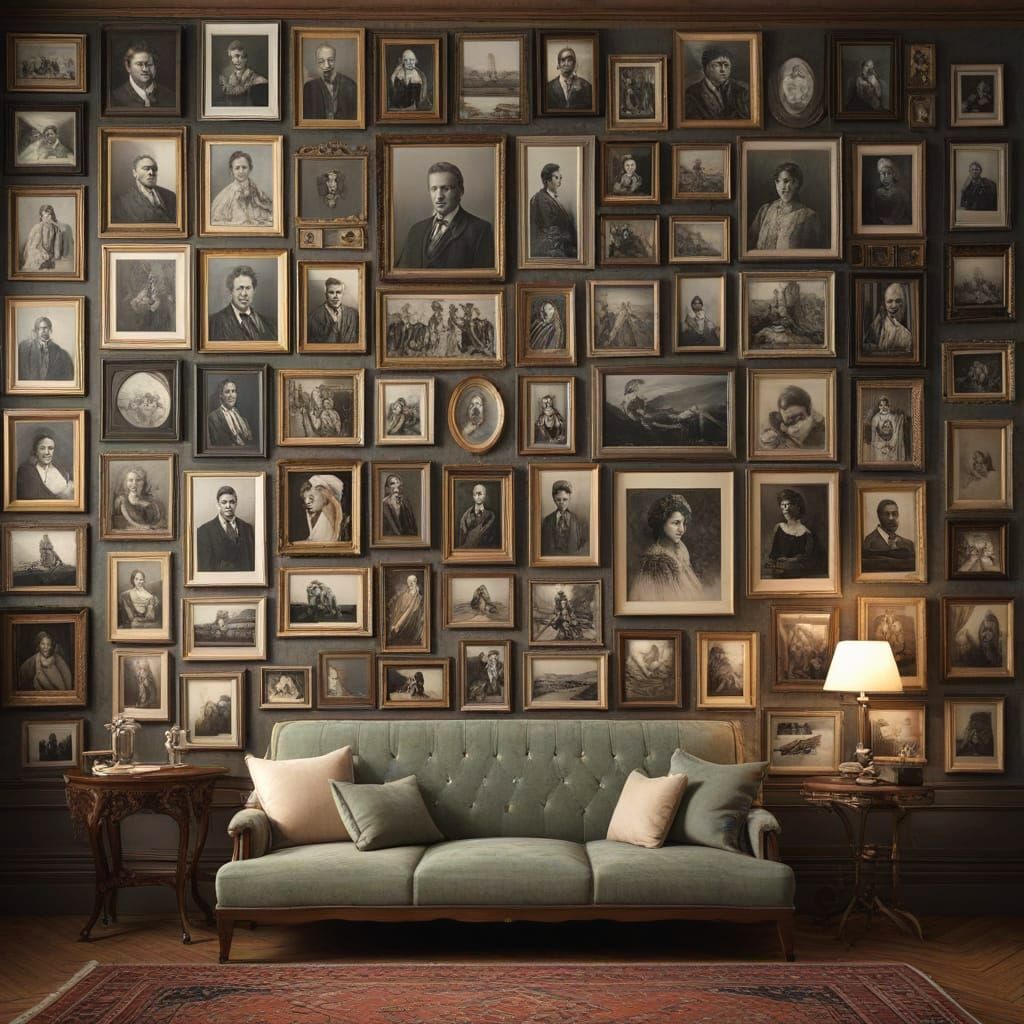 Family History in Ink and Pastel Studio Photography