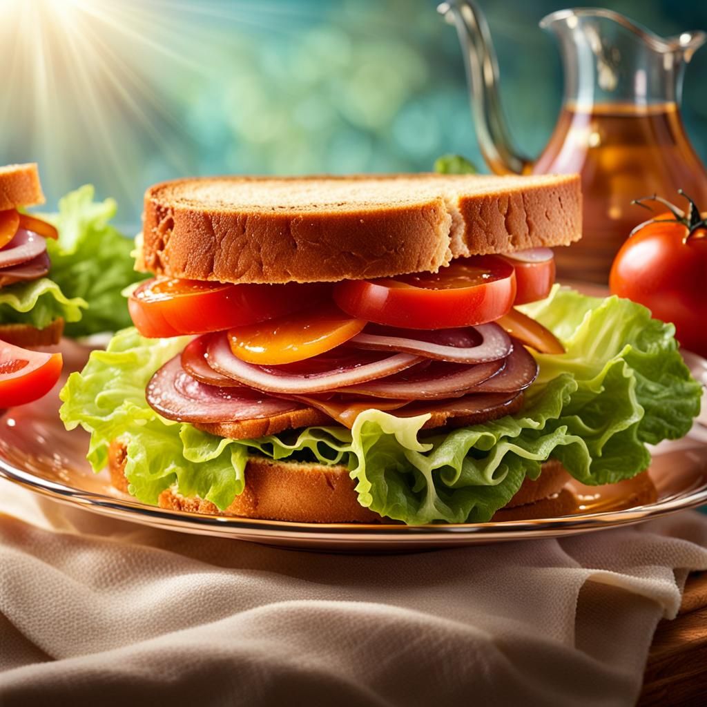 Fried Bologna Sandwich Still Life: Hyper-Realistic Photograp...
