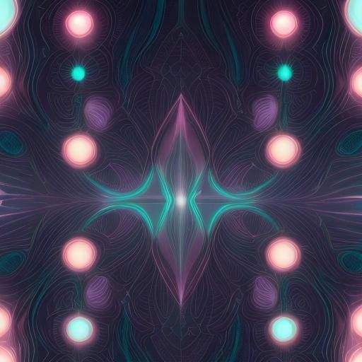 Bioluminescent Optical Illusion in Art Deco Style