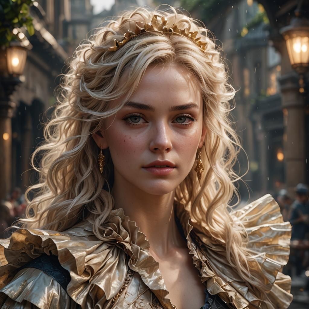 Hyperrealistic Portrait of a Beautiful Blonde Woman