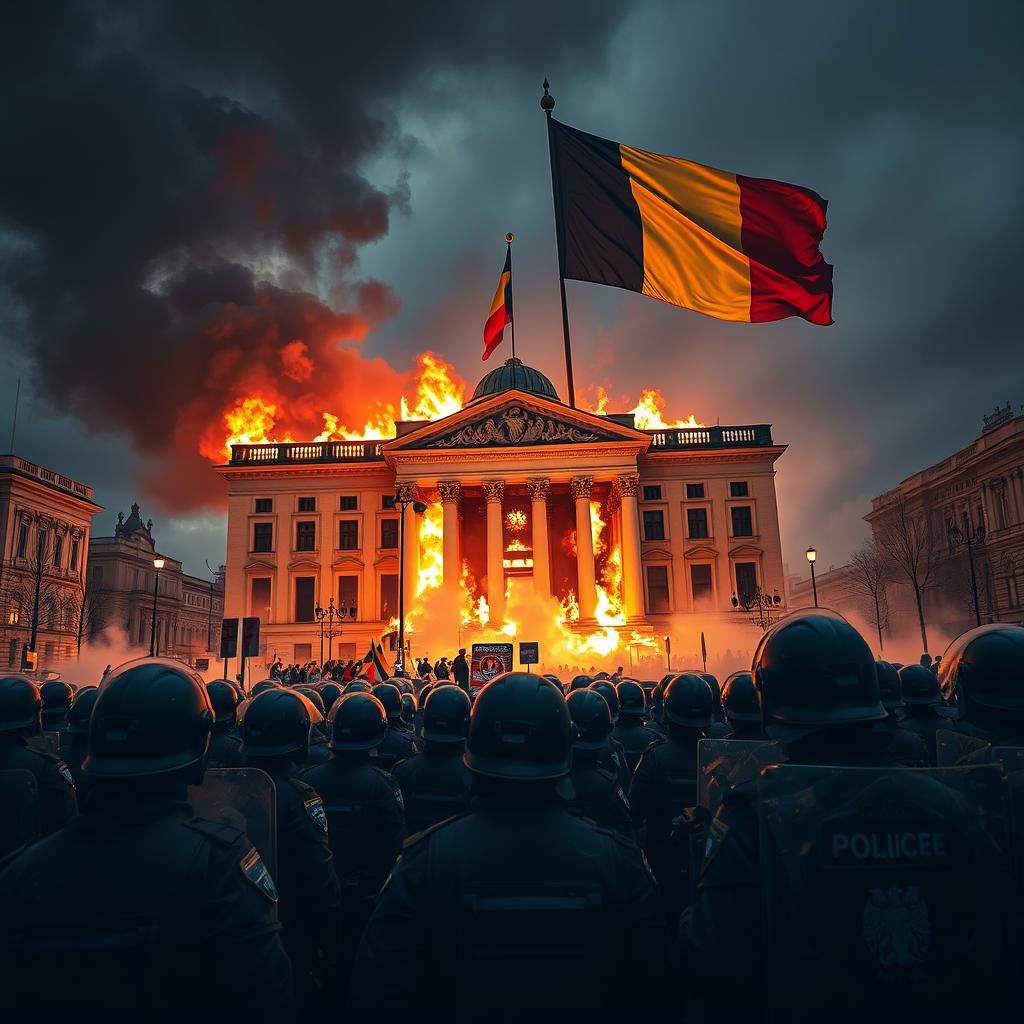 Bucharest Protest: Flames of Revolution