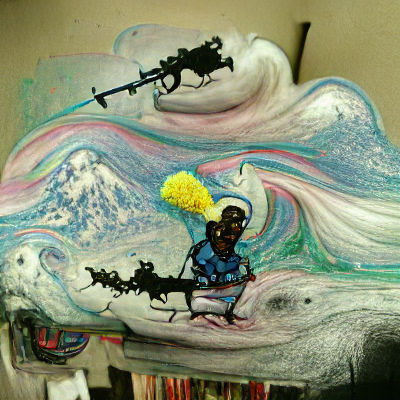 Santa Claus on Unicorn in Van Gogh Style