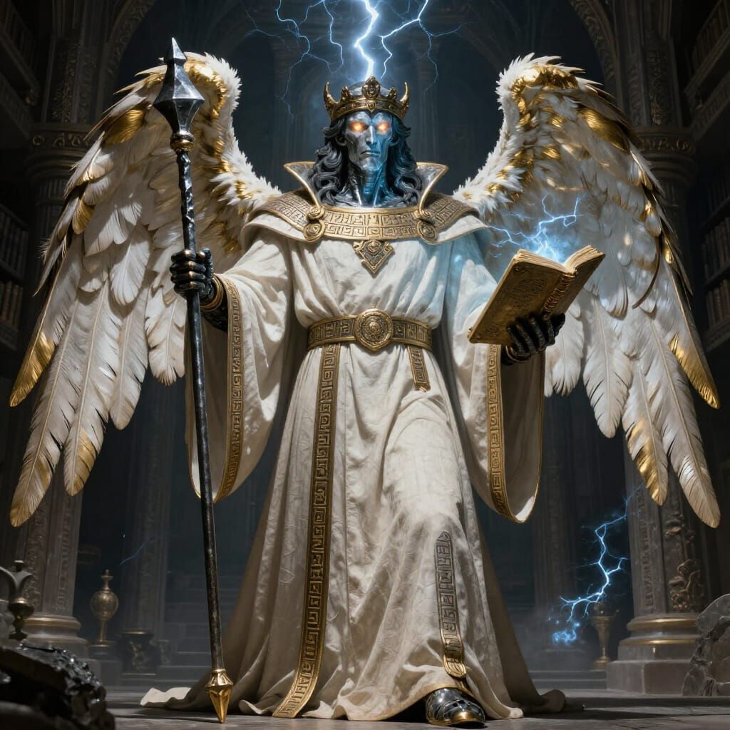 Gamigin Malakh, Prince of Virtues, in Ancient Linen Robes