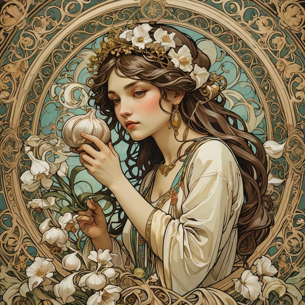 Garlic Paste in Art Nouveau Style