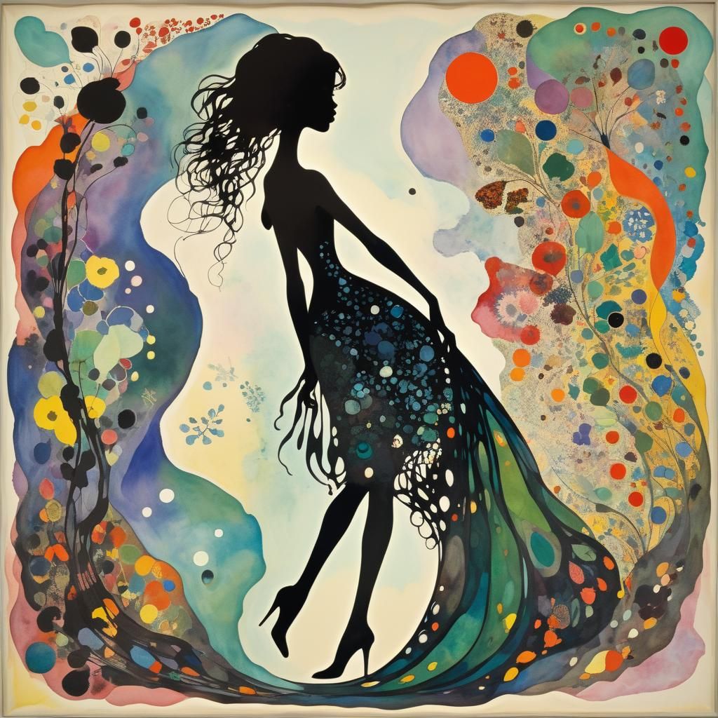 Abstract Silhouette in Expressionist Style