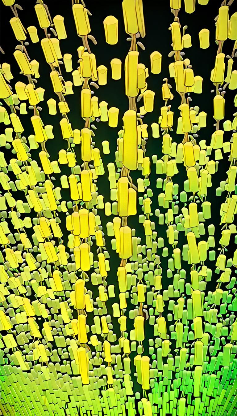 Mating Fireflies in a Neon Glow: Digital Illustration