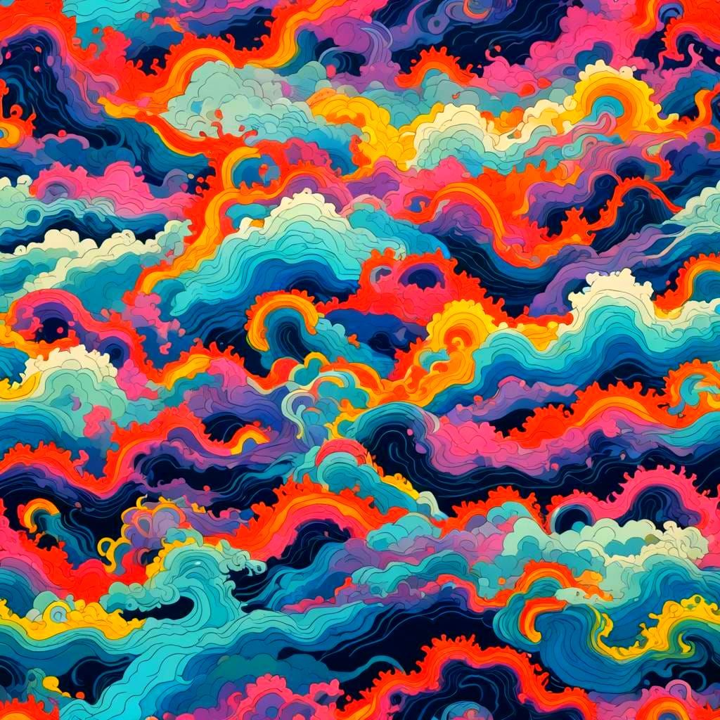 Colorful Non-Newtonian Lake Dragon in Pop Art Style