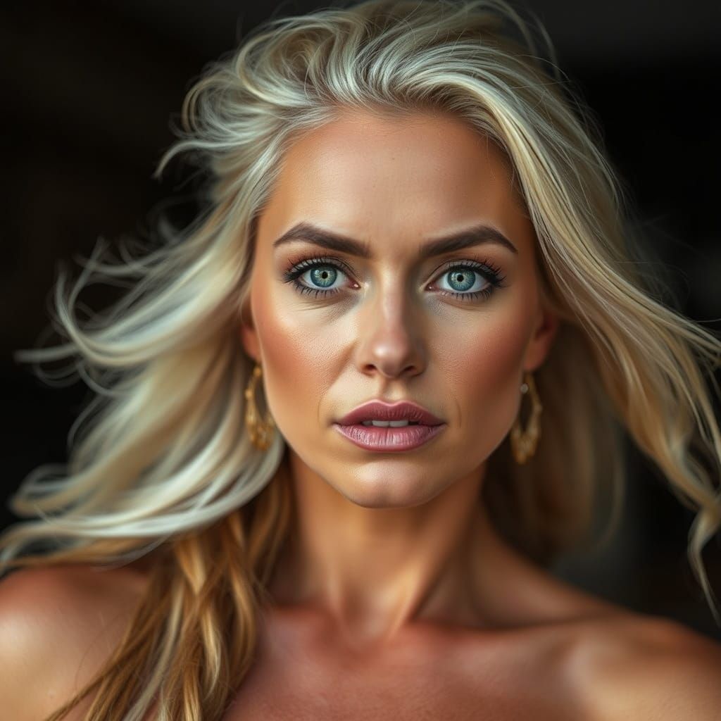 Captivating Woman: A Portrait of Strength and Intensity