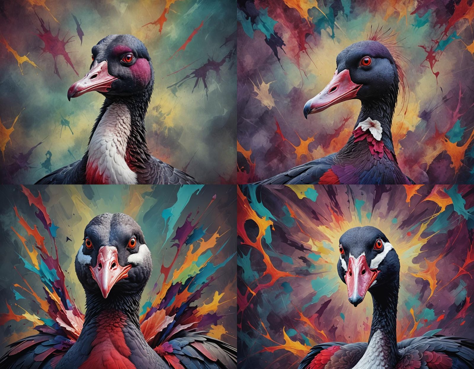 Surreal Abstract Portrait of Vampire Goose