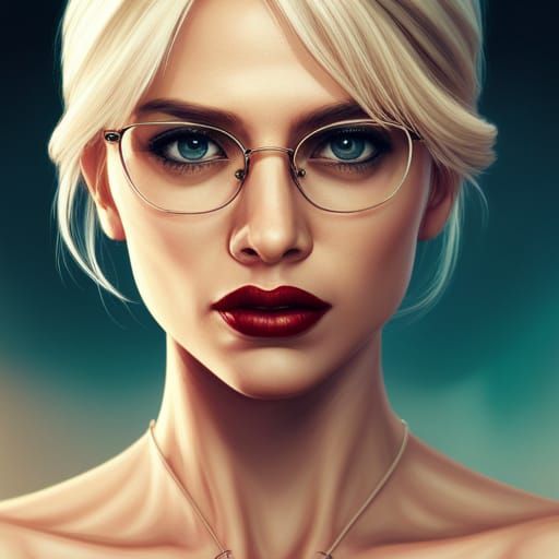 Beautiful Blonde Woman in Detailed Matte Painting